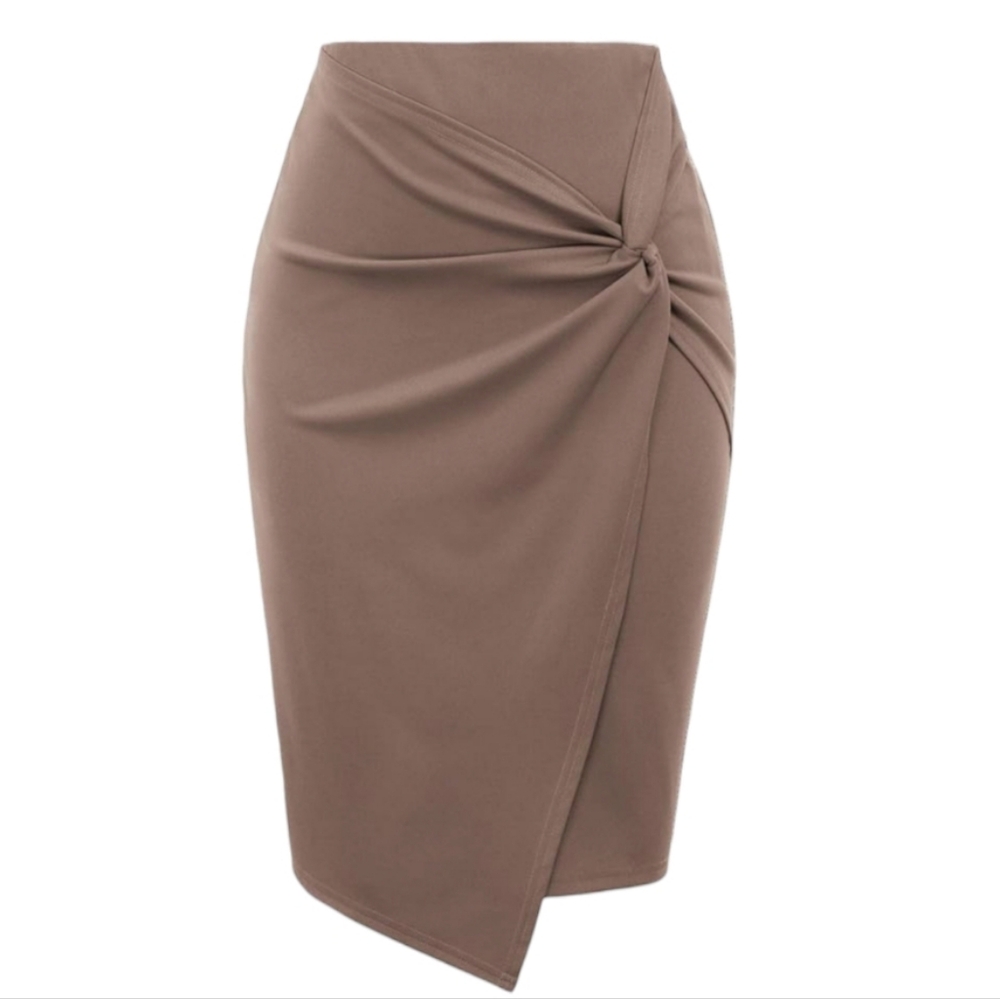 Kate Kasin Cinch Mock Wrap Style Pencil Skirt